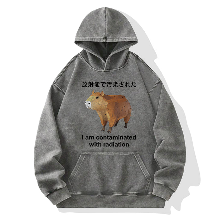 Capybara Contaminated By Radiation Washed Hoodie