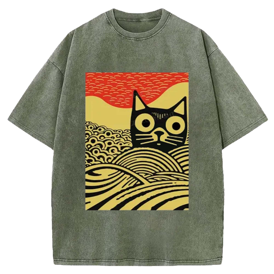 Sinuous Snake Washed Crew Neck T-Shirt