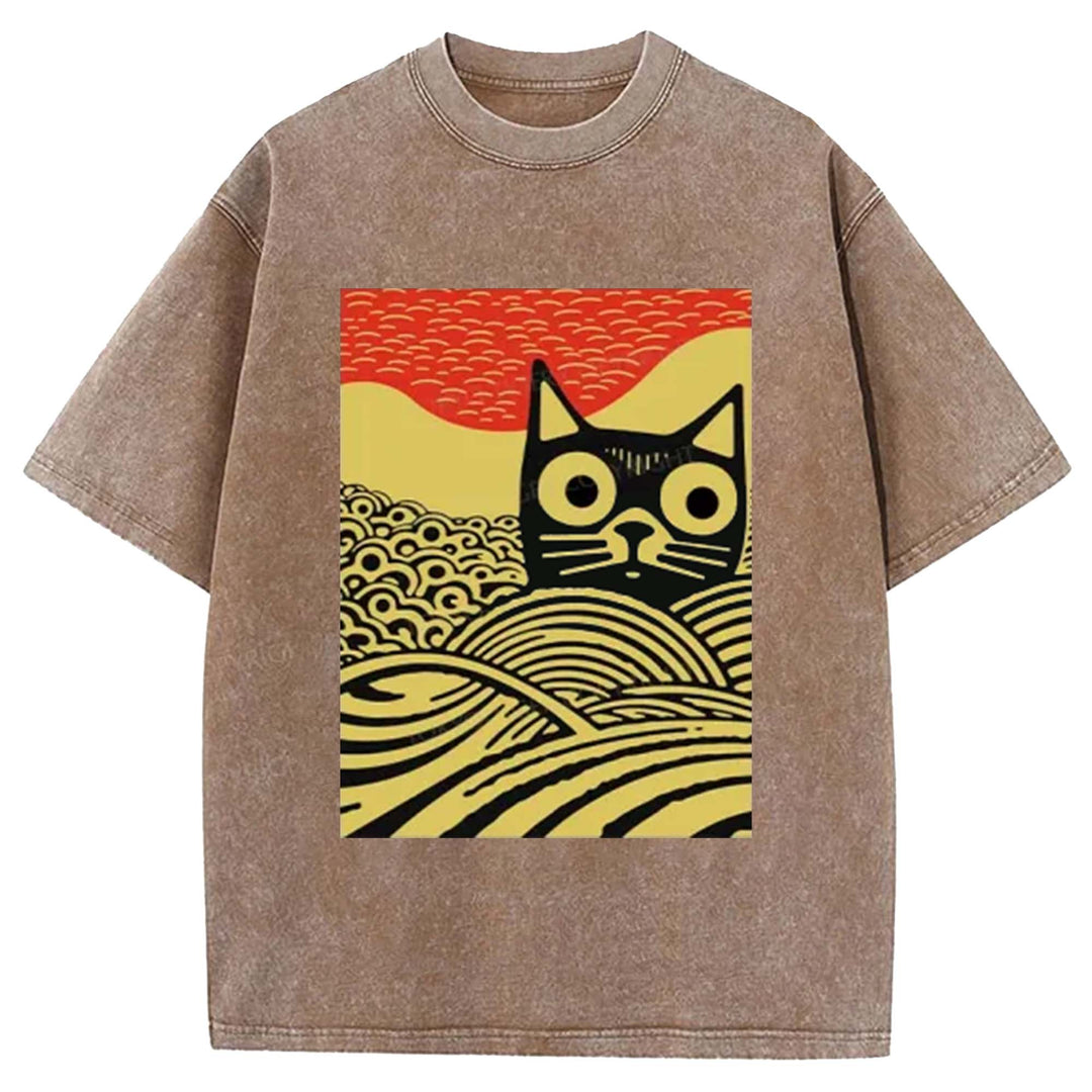 Sinuous Snake Washed Crew Neck T-Shirt