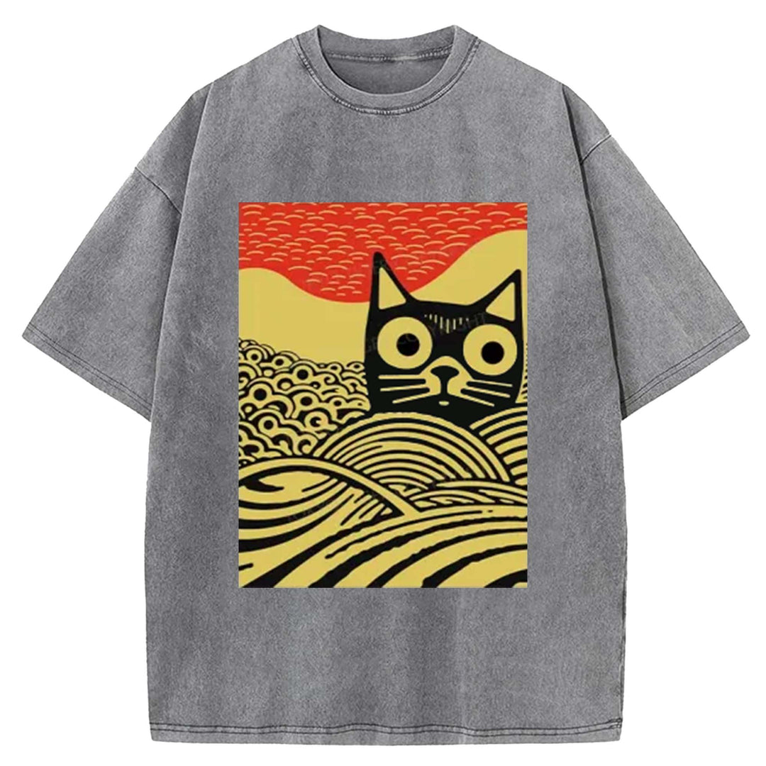Sinuous Snake Washed Crew Neck T-Shirt