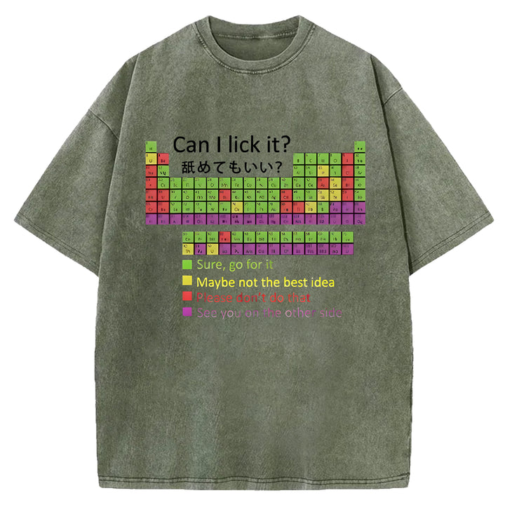 Can I Lick It Washed Crew Neck T-shirt