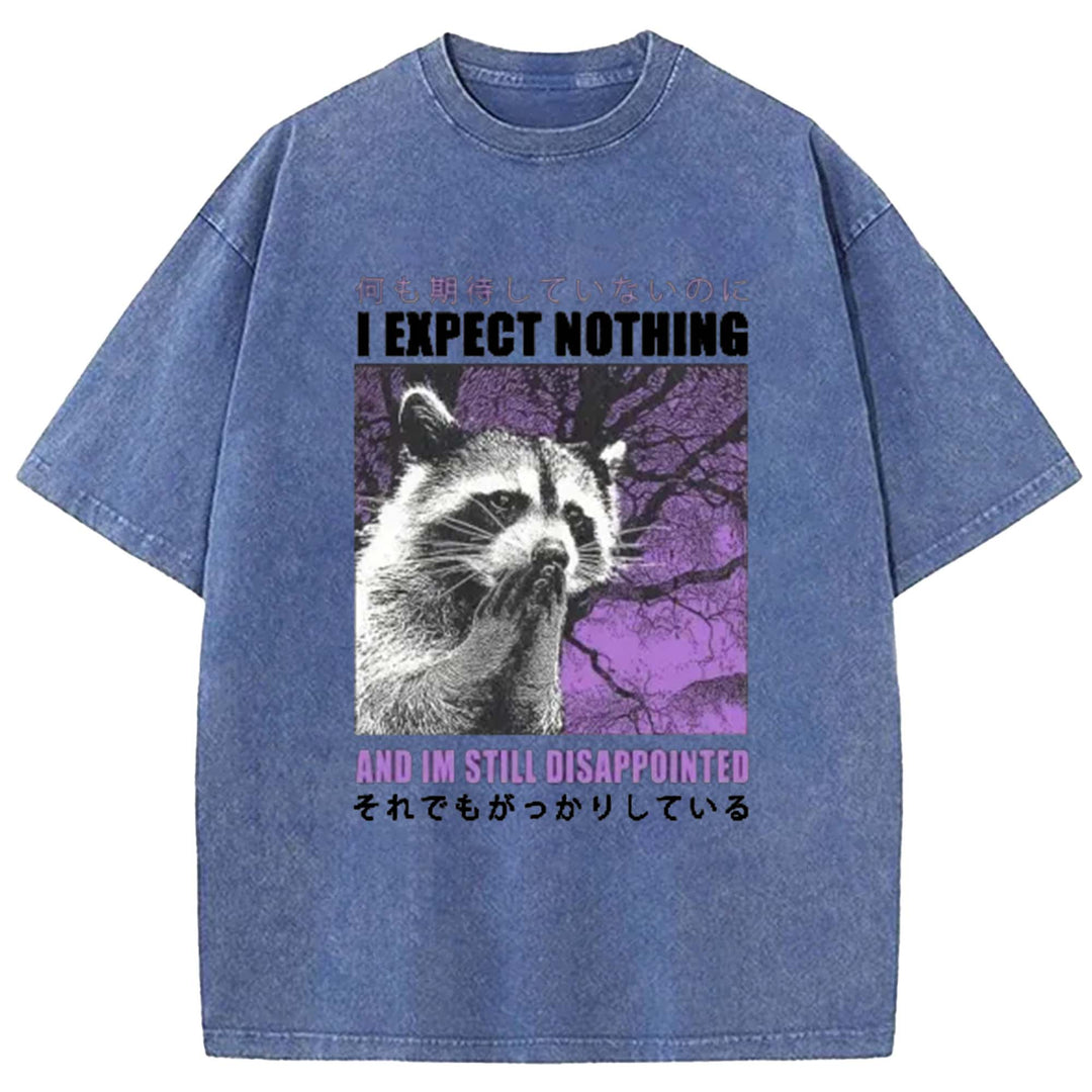 I EXPECT NOTHING Washed Crew Neck T-Shirt