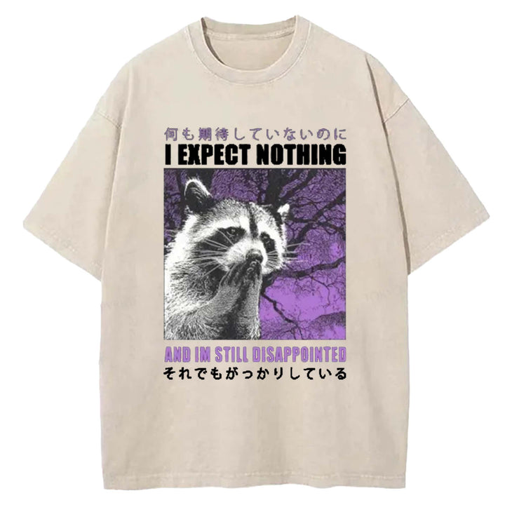 I EXPECT NOTHING Washed Crew Neck T-Shirt