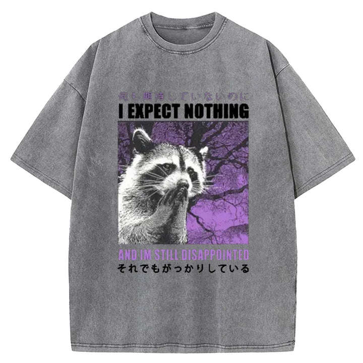 I EXPECT NOTHING Washed Crew Neck T-Shirt