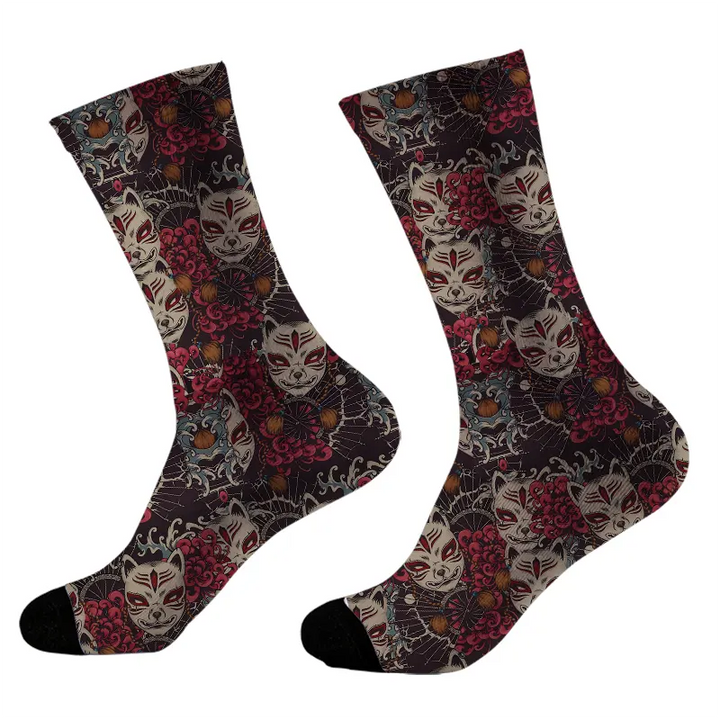 Japanese Fox Mask Socks