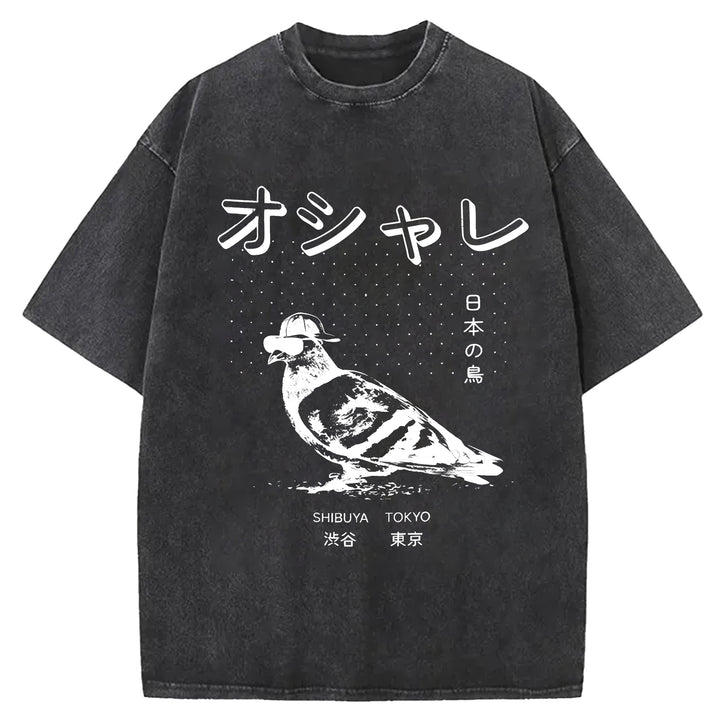Japan Birdie Washed Crew Neck T-Shirt