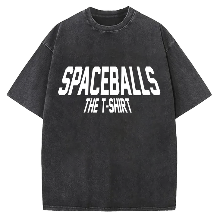 Spaceballs The T-Shirt Design Washed Crew Neck T-Shirt
