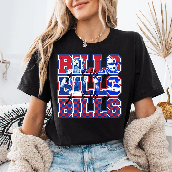 Josh Allen 17 MVP Buffalo Football Crew Neck T-shirt