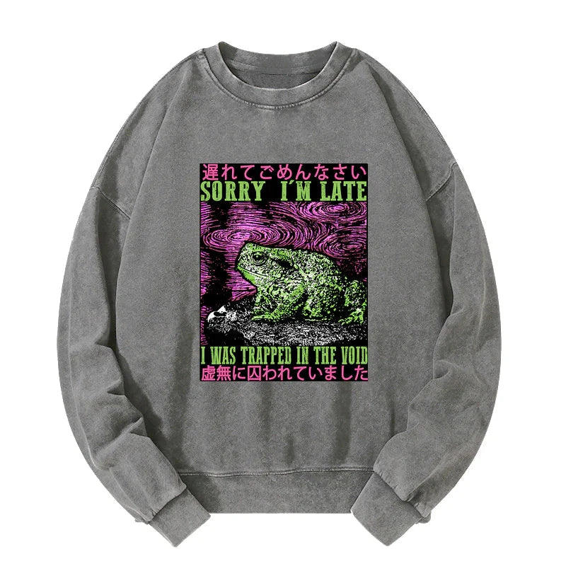 Frogs Trapped In The Void Washed Sweatshirt