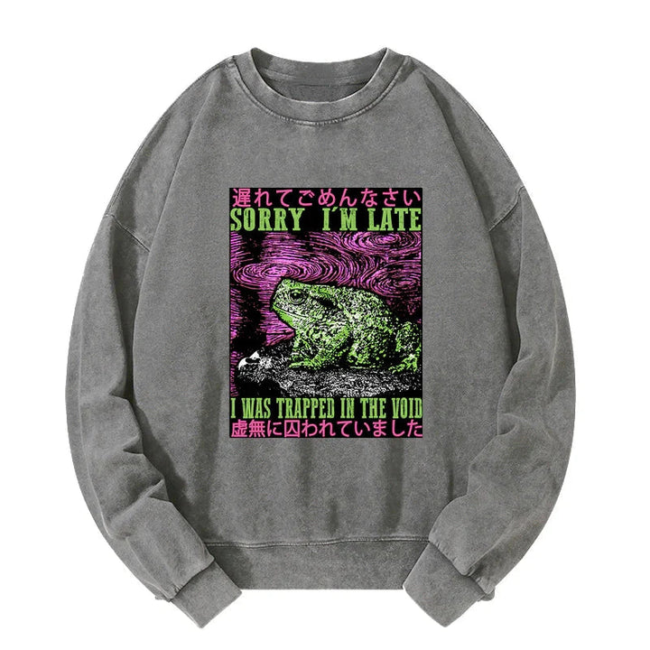 Frogs Trapped In The Void Washed Sweatshirt