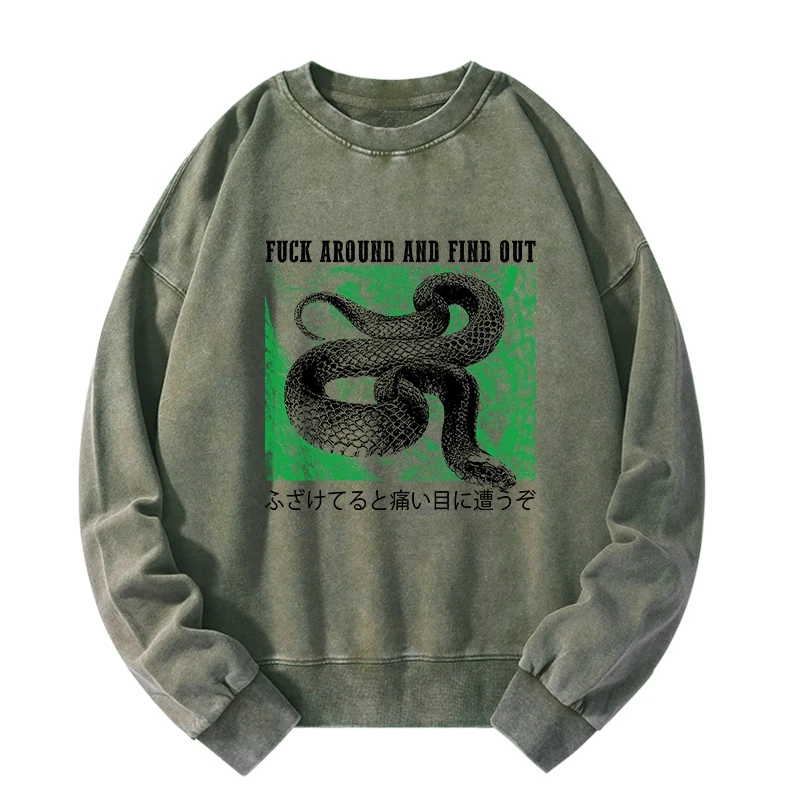 Cold And Heartless Snake Washed Sweatshirt