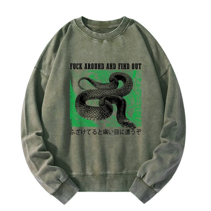 Cold And Heartless Snake Washed Sweatshirt