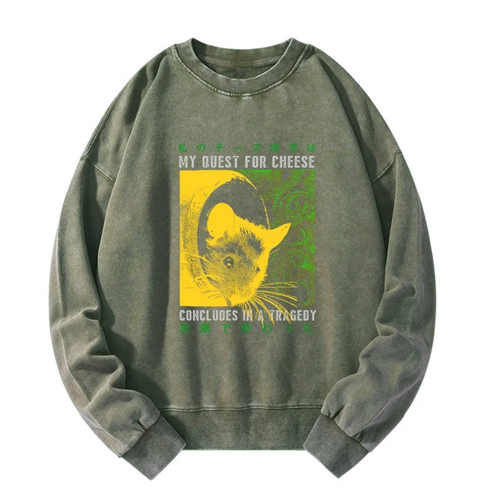 Mouse Has A Passion For Cheese Washed Sweatshirt