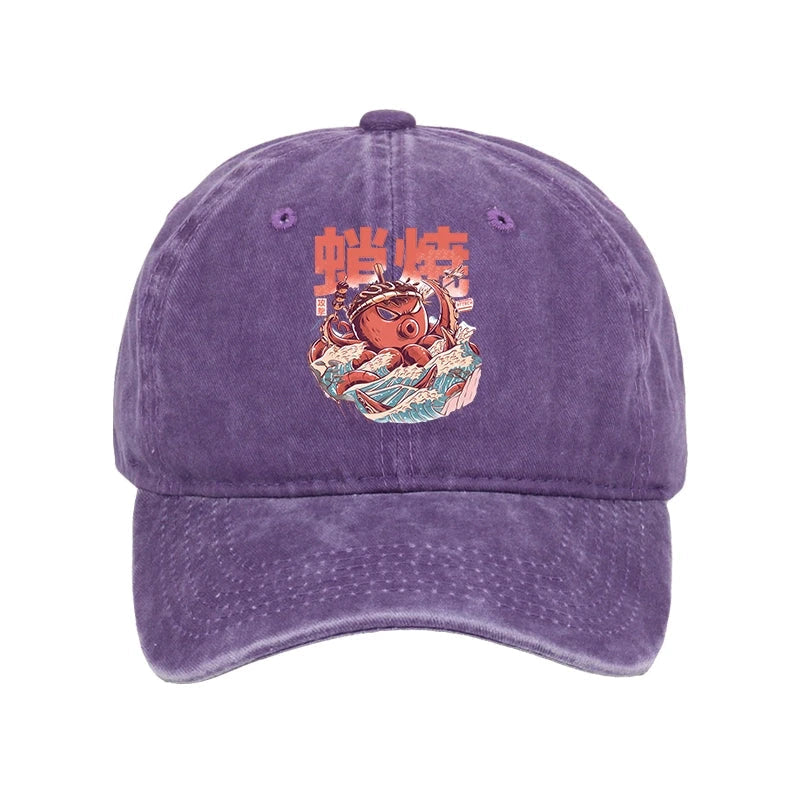 The Great Wave Takoyaki Japanese Washed Cap