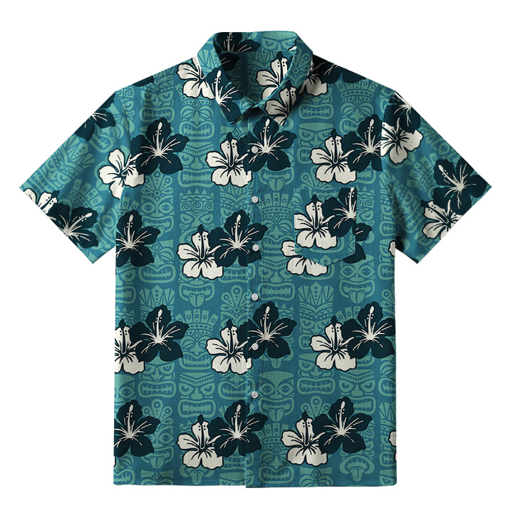 Floral Escape Teal Button-up Shirt