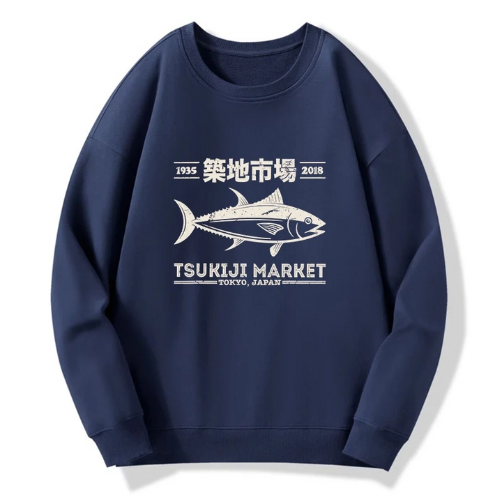 Retro Tsukiji Fish Market Streetwear Tokyo Sweatshirt