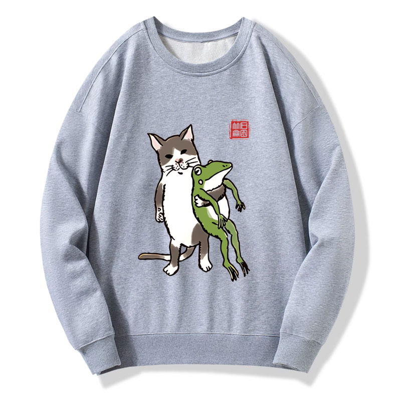 Cat Holding A Frog Sweatshirt