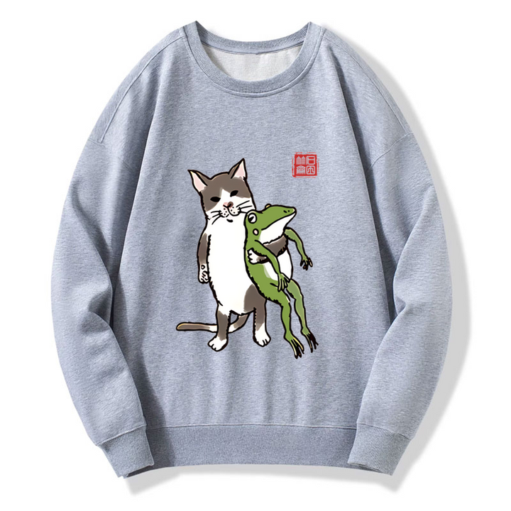 Cat Holding A Frog Sweatshirt