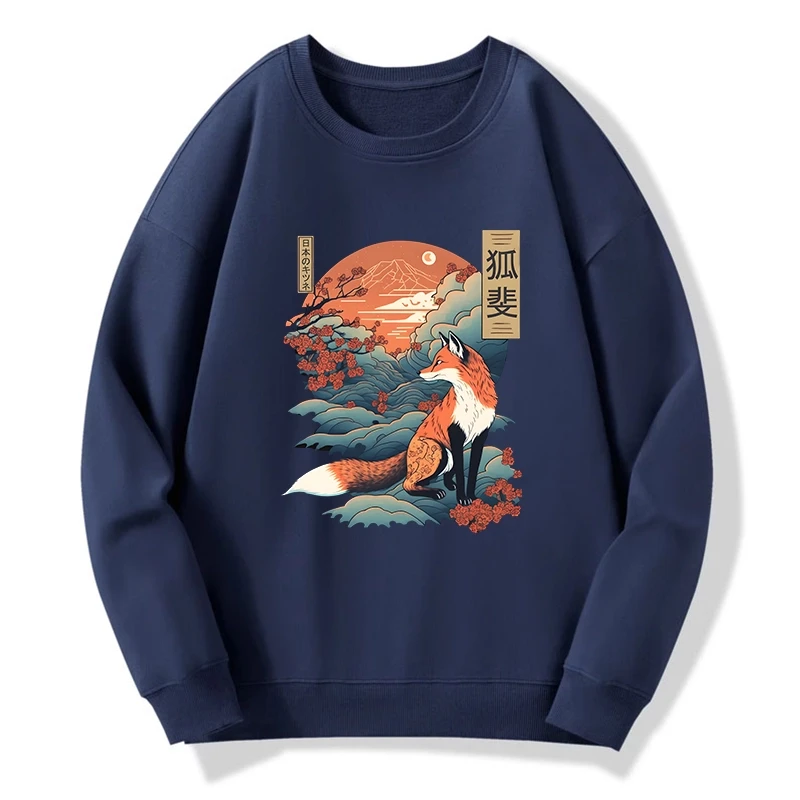 Japanese Kitsune Fox Sakura Sweatshirt