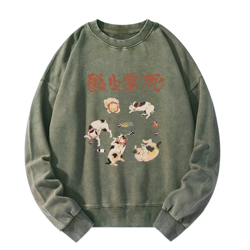 Drunken Cats Washed Sweatshirt