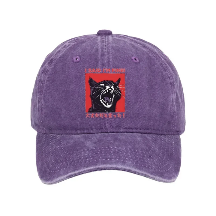 Angry Cat Japan Washed Cap