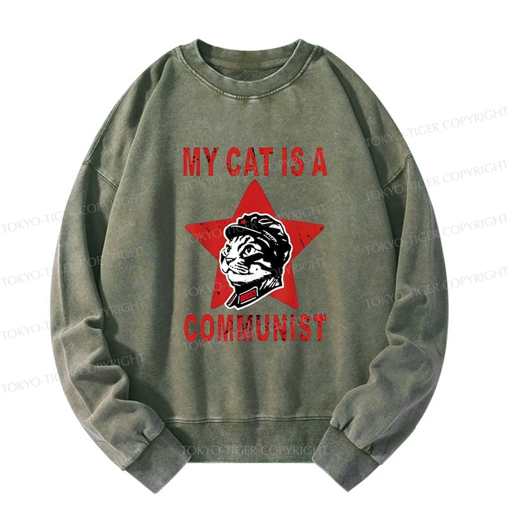 Funny Cat-ism Washed Sweatshirt