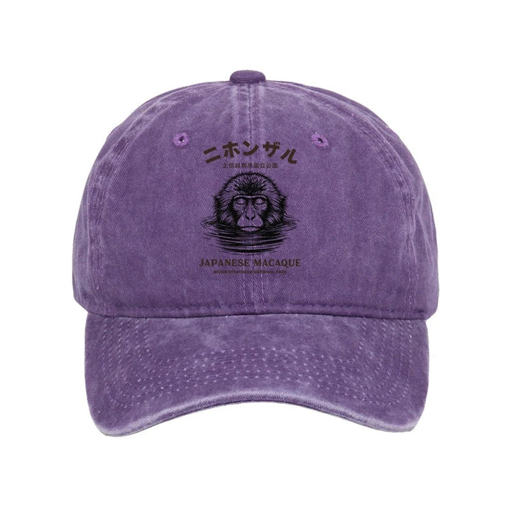 The Macaque Monkey In The Bath Japanese Washed Cap