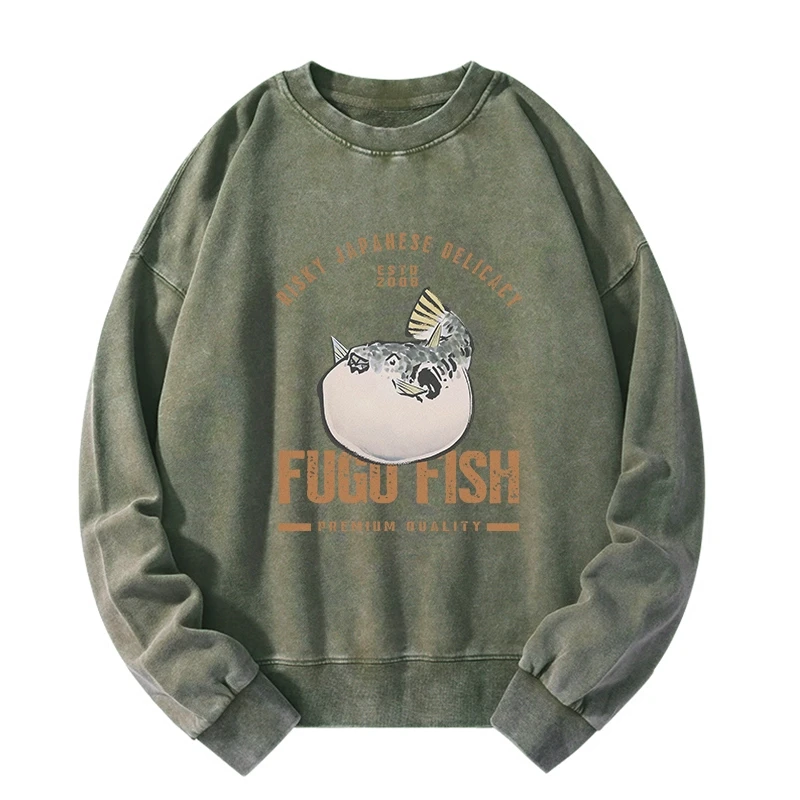Fugu Fish Japanese Washed Sweatshirt