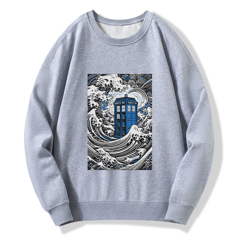 The Great Wave Off Tardis Sweatshirt