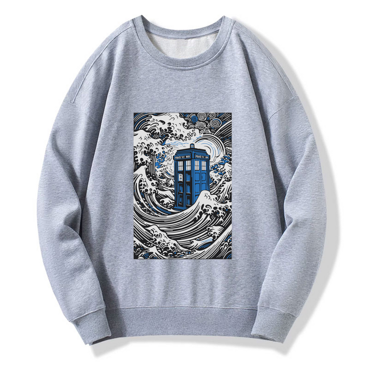 The Great Wave Off Tardis Sweatshirt
