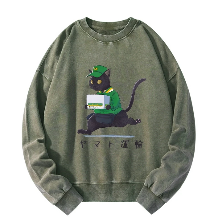 Black Cat Appreciation Day Washed Sweatshirt
