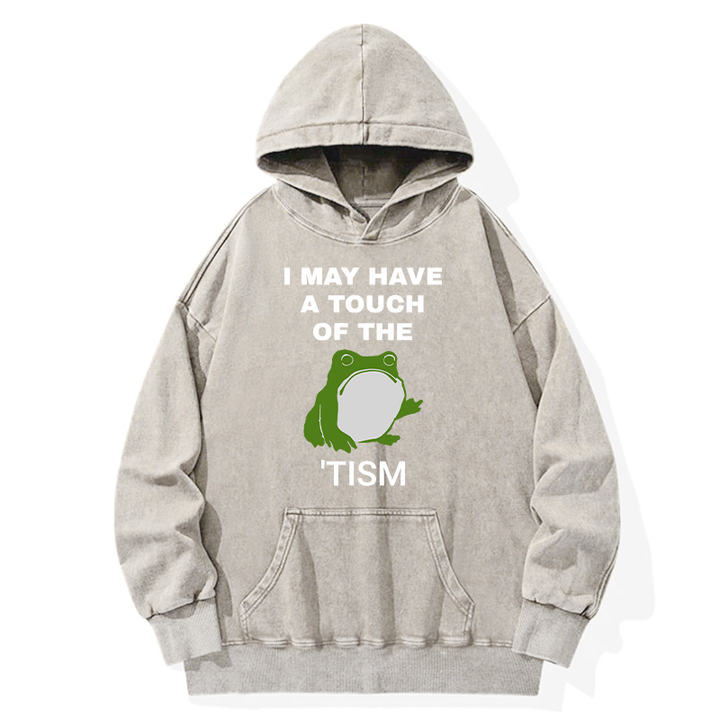 Funny Frog Flipping The Bird Washed Hoodie