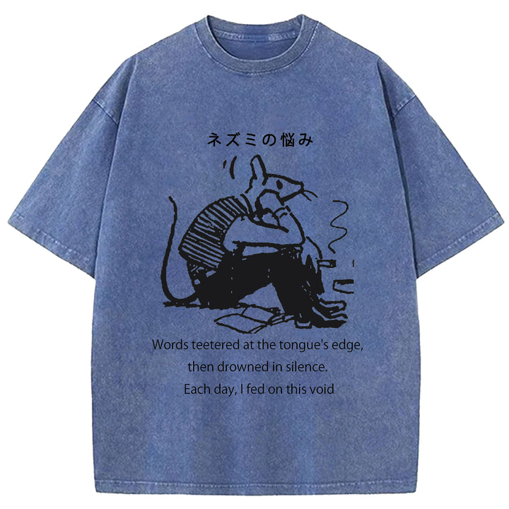 Mouse Trouble Washed Crew Neck T-Shirt