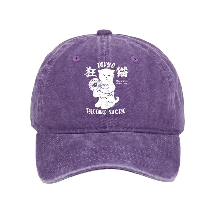 Tokyo Record Store Cat CD Washed Cap