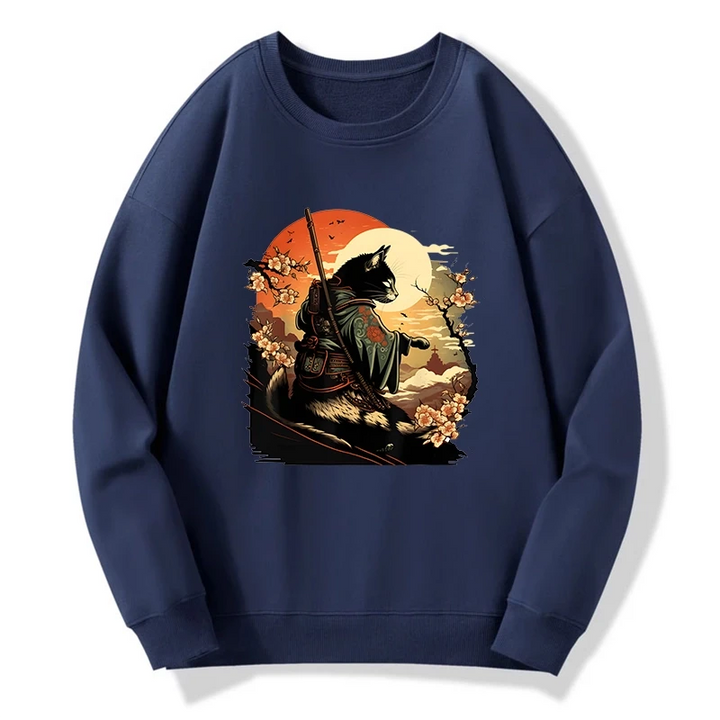 Cat Ninja Ukiyo-e Anime Style Samurai Sweatshirt