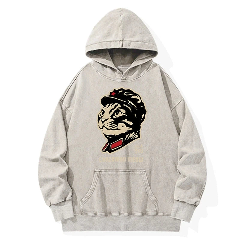 Chinese Spirit Cat Washed Hoodie