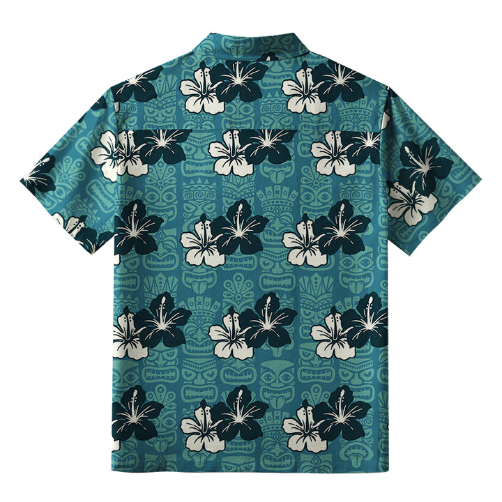 Floral Escape Teal Button-up Shirt