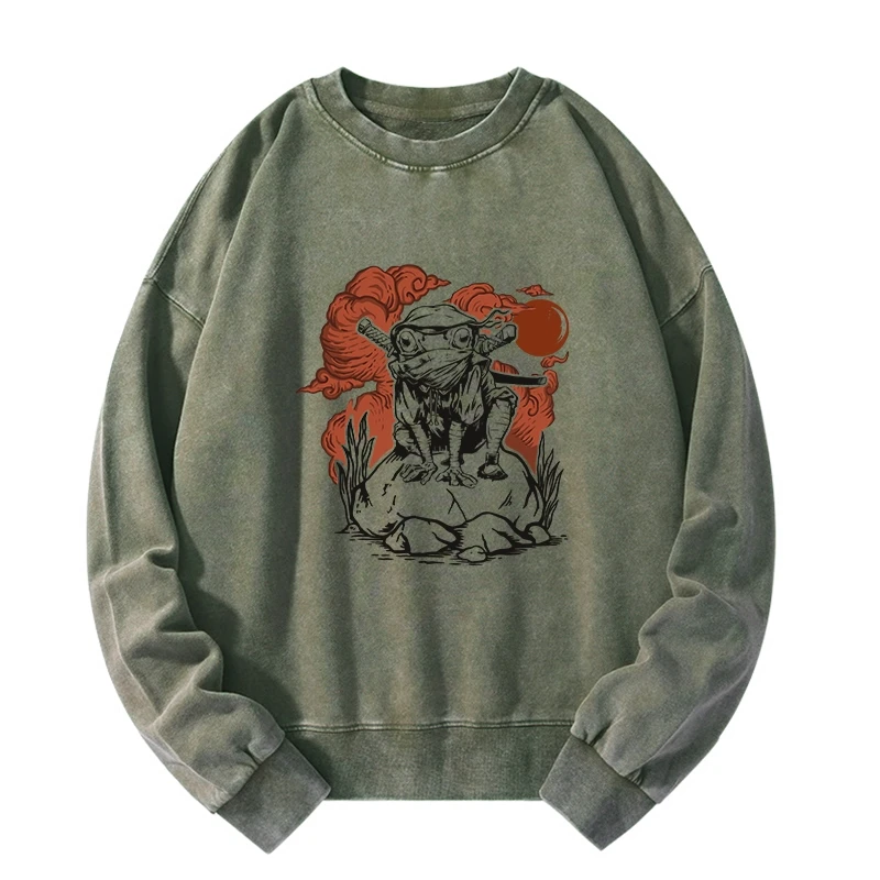Ninja Frog Japanese Washed Sweatshirt