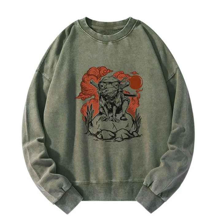 Ninja Frog Japanese Washed Sweatshirt