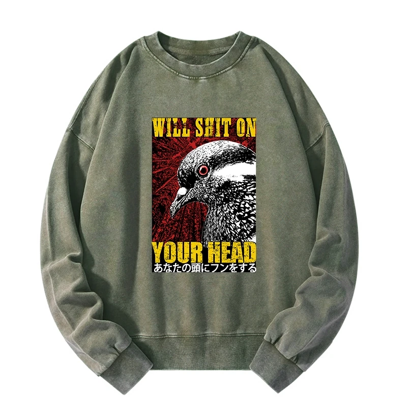 Pigeon Will Shit On Your Head Washed Sweatshirt
