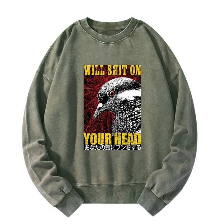 Pigeon Will Shit On Your Head Washed Sweatshirt