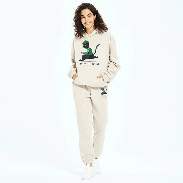 Black Cat Appreciation Day Fleece Lined Hoodie Set