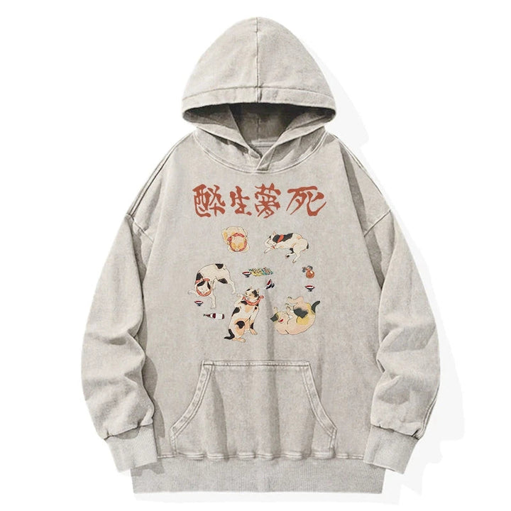 Drunken Cats Washed Hoodie