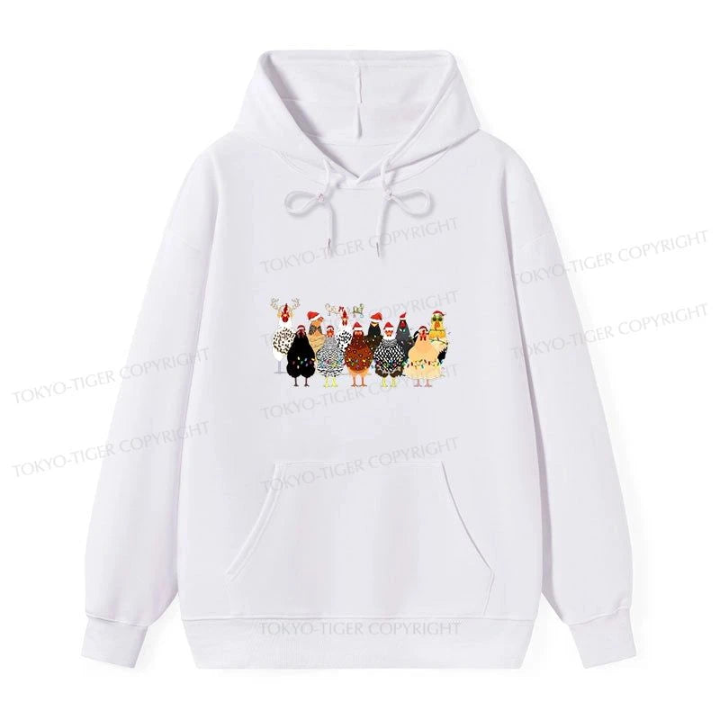 A Flock Of Christmas Chickens Classic Hoodie