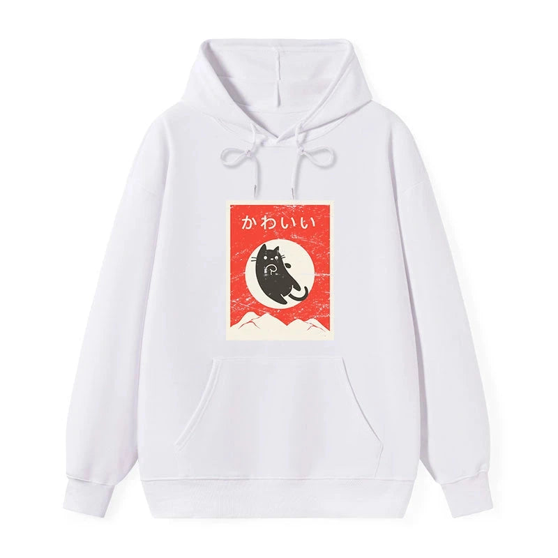 Cute Black Cat Japanese Classic Hoodie