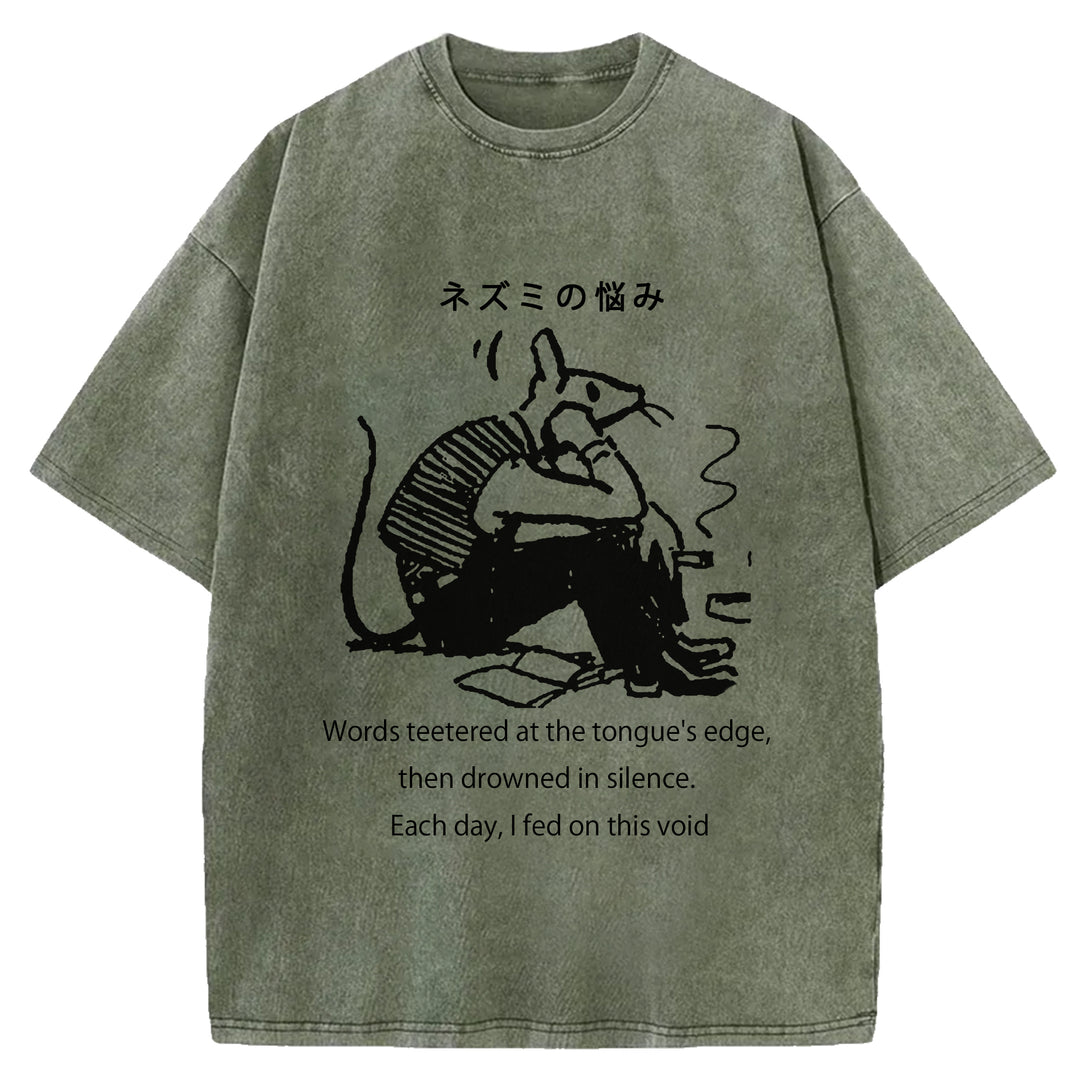 Mouse Trouble Washed Crew Neck T-Shirt