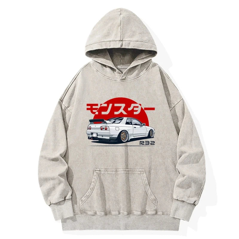 Monster. Skyline R32 GTR Washed Hoodie