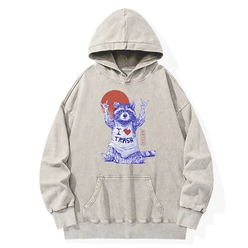 I love Trash Washed Hoodie