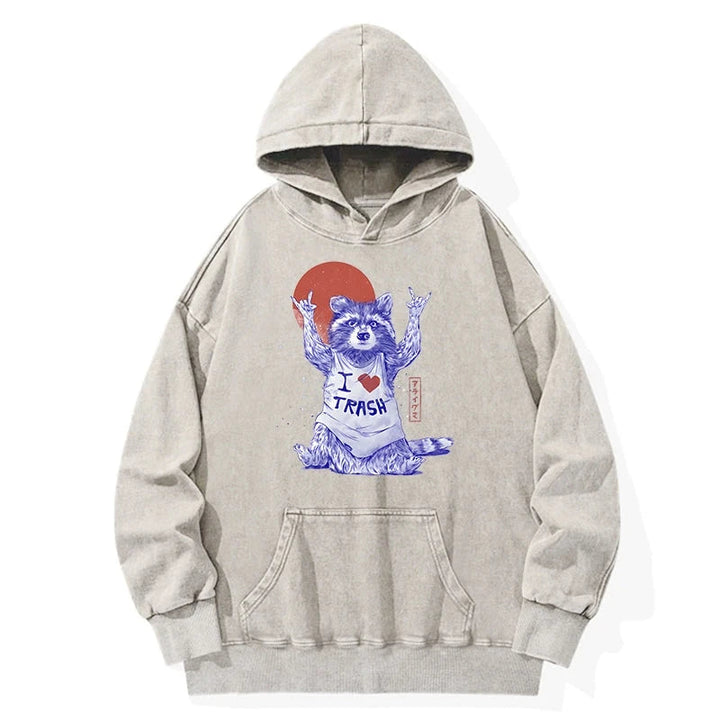 I love Trash Washed Hoodie