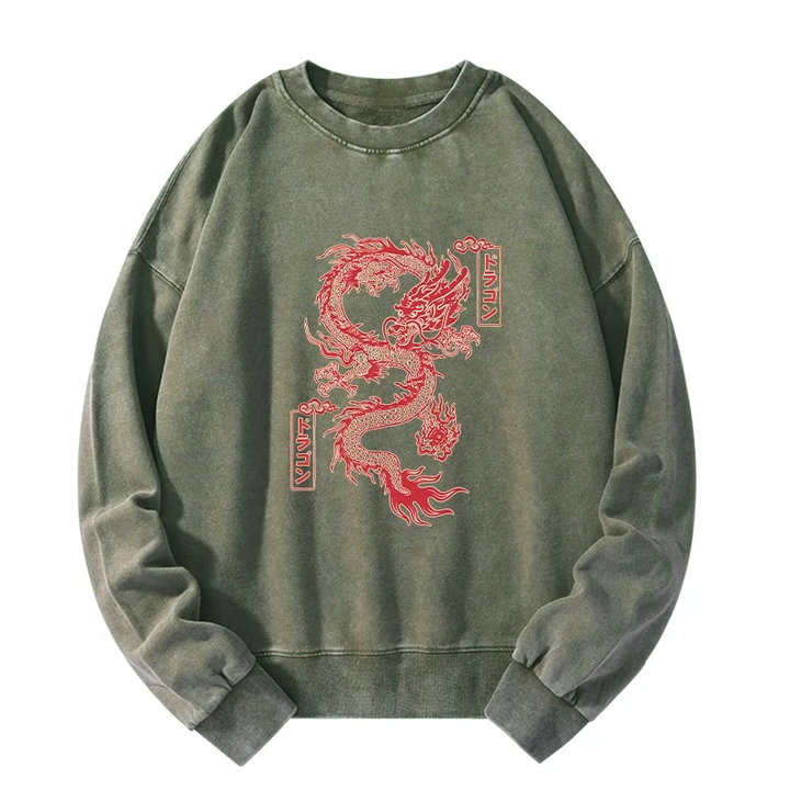 Dragon With Ball Totem Washed Sweatshirt